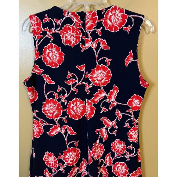 Shelby & Palmer Navy Red Floral Fit & Flare Dress - Size 10 - Picture 7 of 8